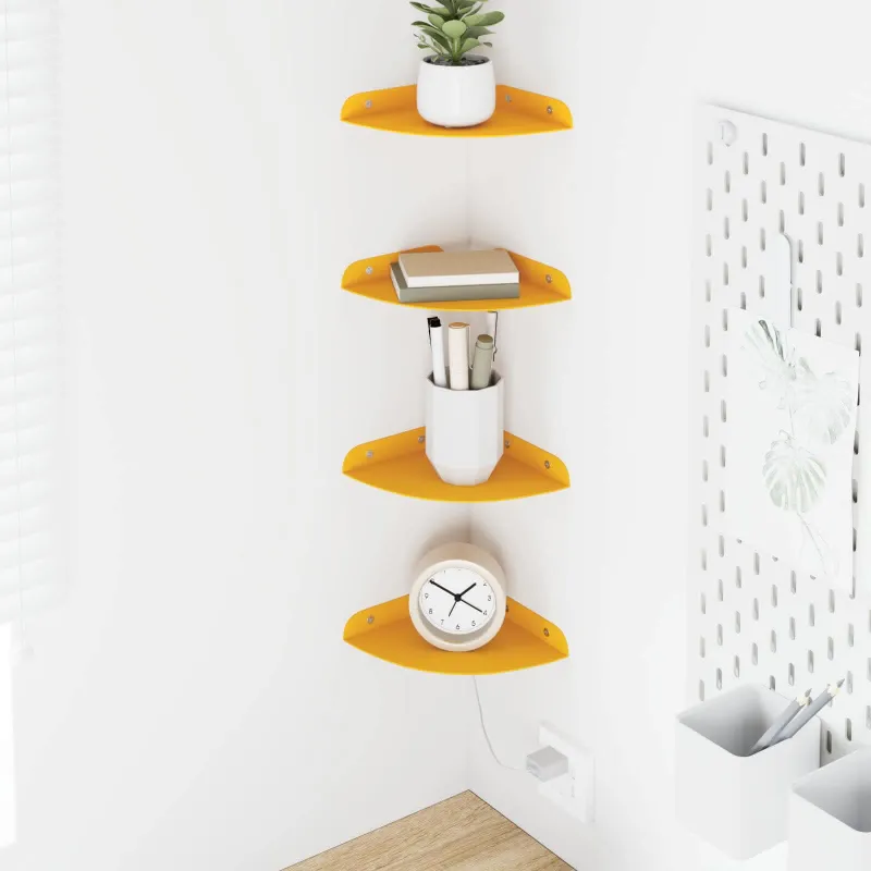 Plūduriuojanti lentyna 4 pcs Garučių geltona 15 x 15 x 2 cm