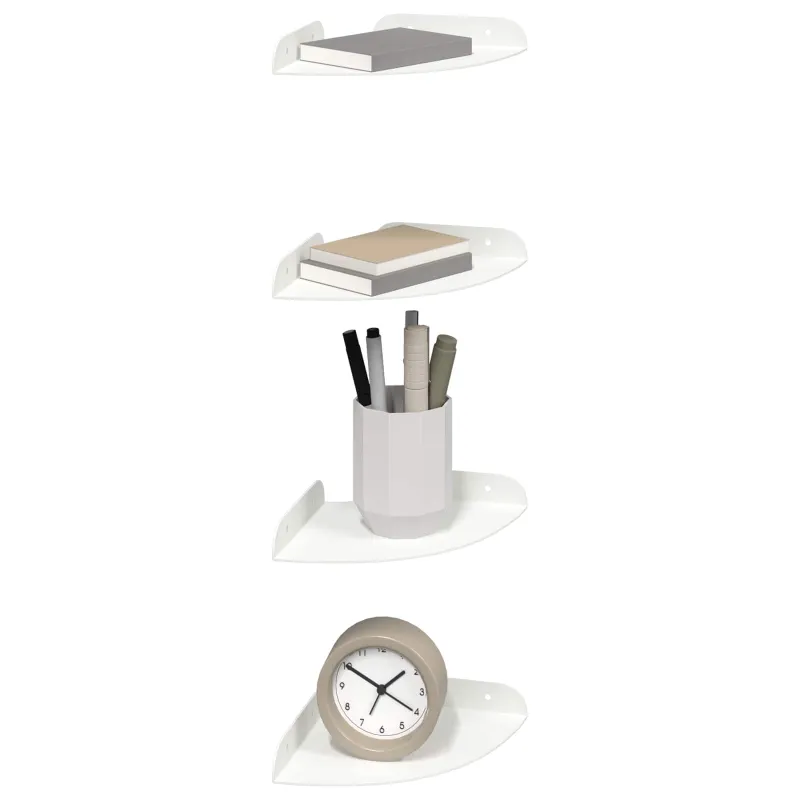 Plūduriuojanti lentyna su lentyna 4 pcs Baltas 15 x 15 x 2 cm