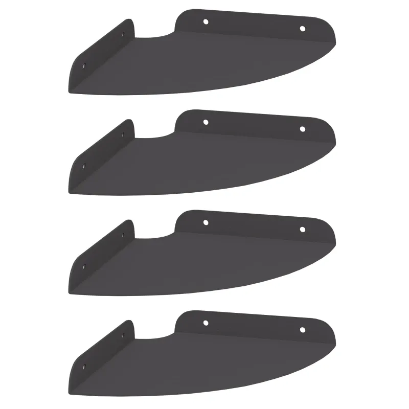 Plūduriuojanti lentyna su lentyna 4 pcs Juodas 18 x 18 x 2 cm