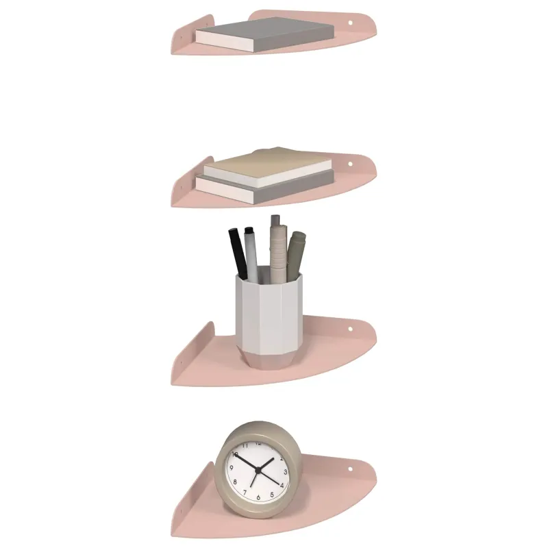 Plūduriuojanti lentyna su lentyna 4 pcs Rožinė 18 x 18 x 2 cm