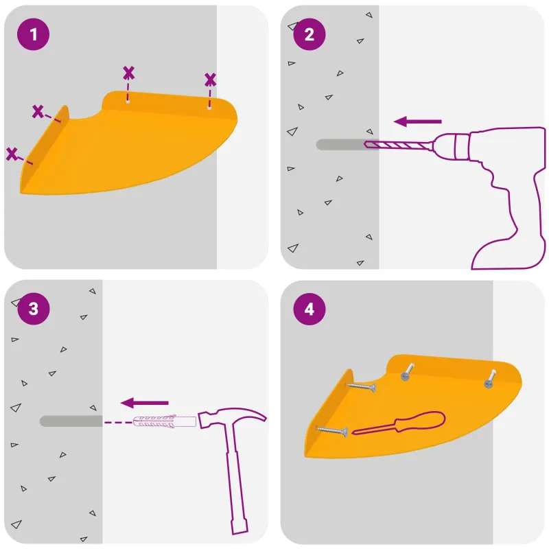 Plūduriuojanti lentyna 2 pcs Garučių geltona 18 x 18 x 2 cm