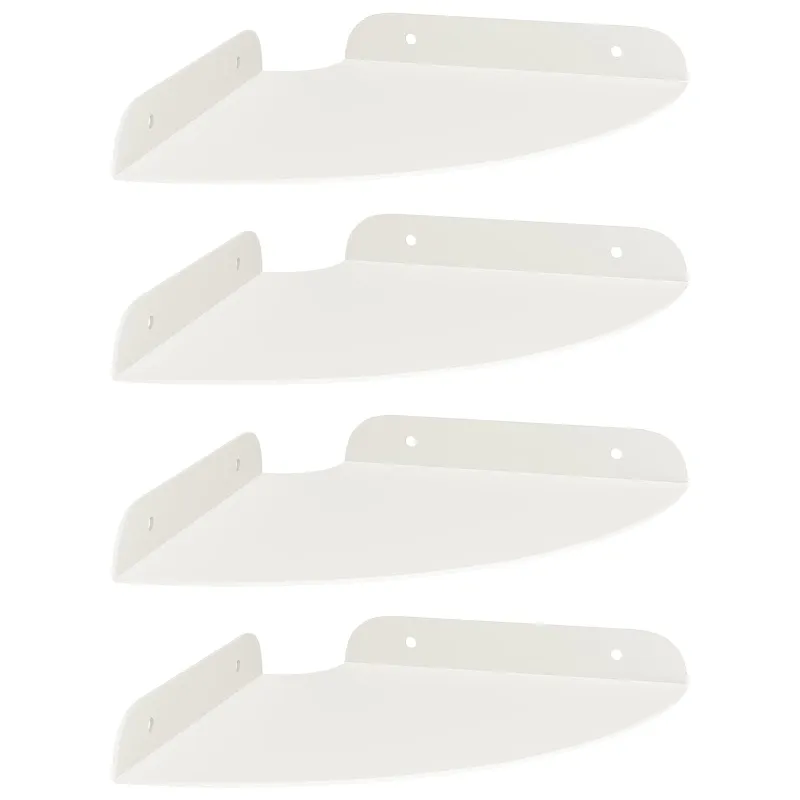 Plūduriuojanti lentyna su lentyna 4 pcs Baltas 18 x 18 x 2 cm