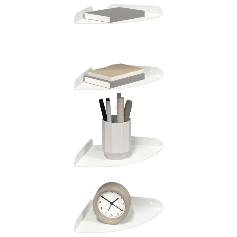 Plūduriuojanti lentyna su lentyna 4 pcs Baltas 18 x 18 x 2 cm