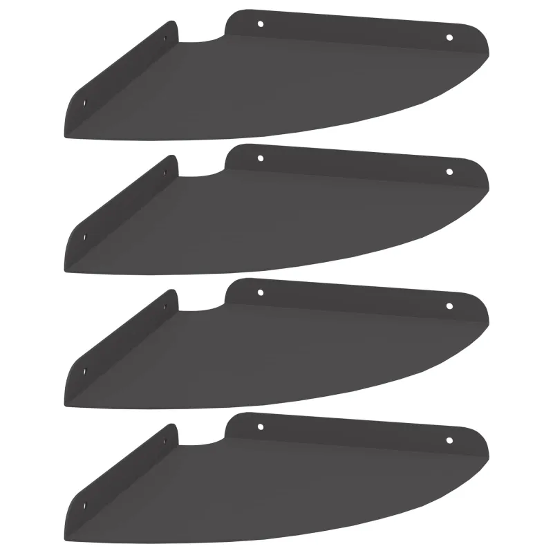 Plūduriuojanti lentyna su lentyna 4 pcs Juodas 24 x 24 x 2 cm