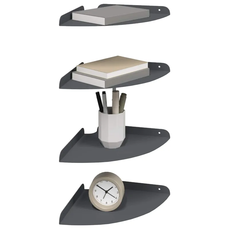 Plūduriuojanti lentyna 4 pcs Antracitas 24 x 24 x 2,3 cm