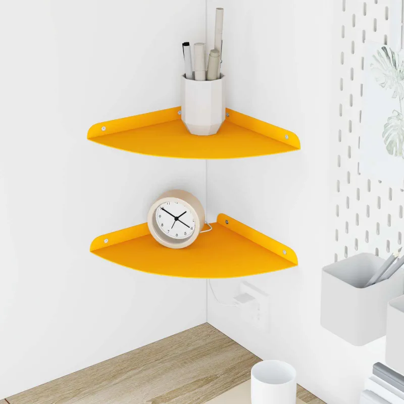 Plūduriuojanti lentyna 2 pcs Garučių geltona 24 x 24 x 2 cm