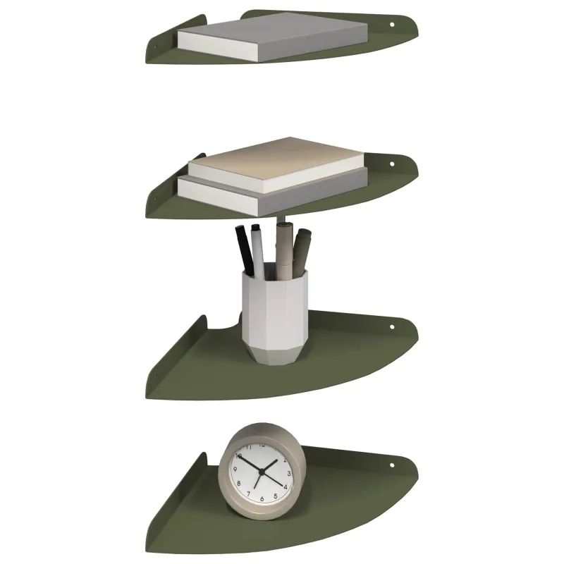 Plūduriuojanti lentyna 4 pcs Alyvuogių žalia 24 x 24 x 2 cm