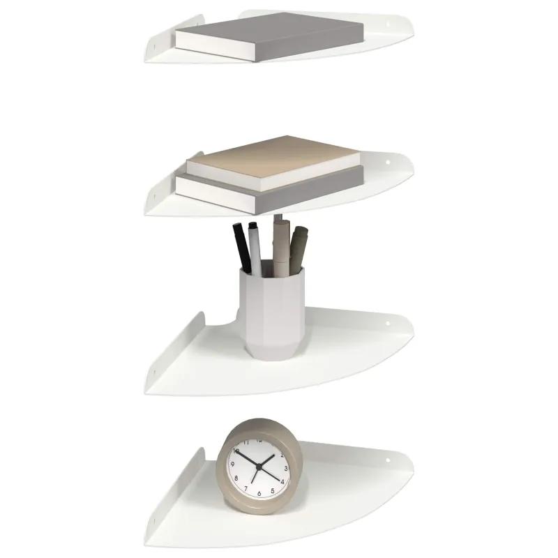Plūduriuojanti lentyna su lentyna 4 pcs Baltas 24 x 24 x 2 cm