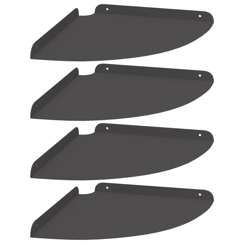 Plūduriuojanti lentyna su lentyna 4 pcs Juodas 30 x 30 x 2 cm