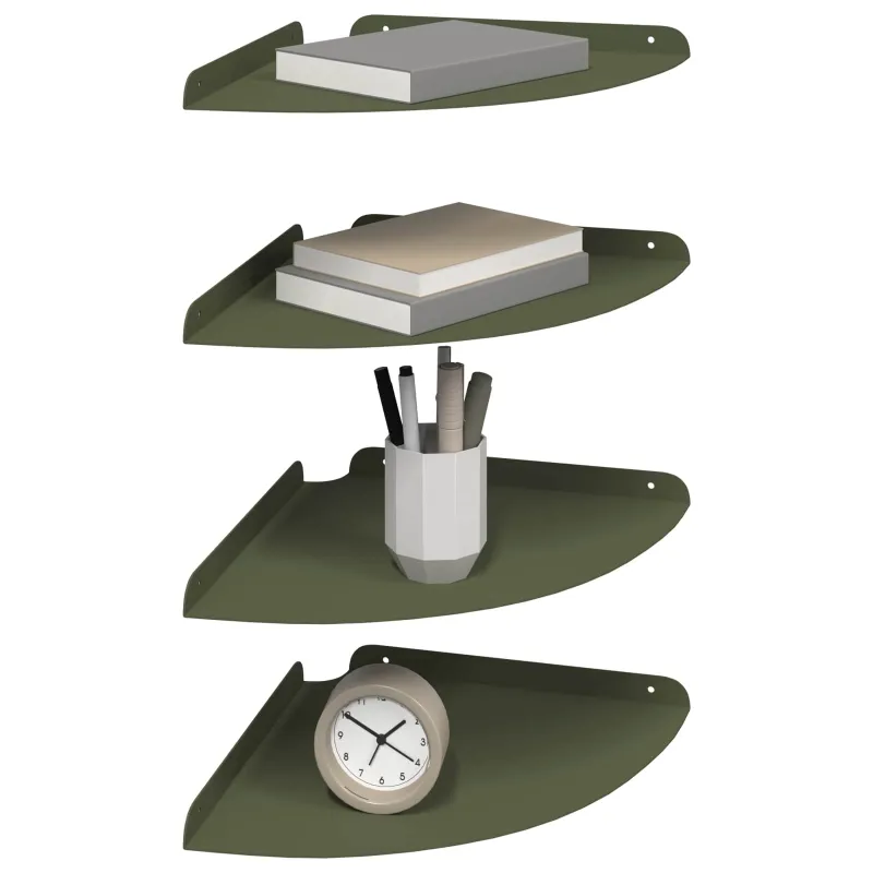 Plūduriuojanti lentyna 4 pcs Alyvuogių žalia 30 x 30 x 2 cm