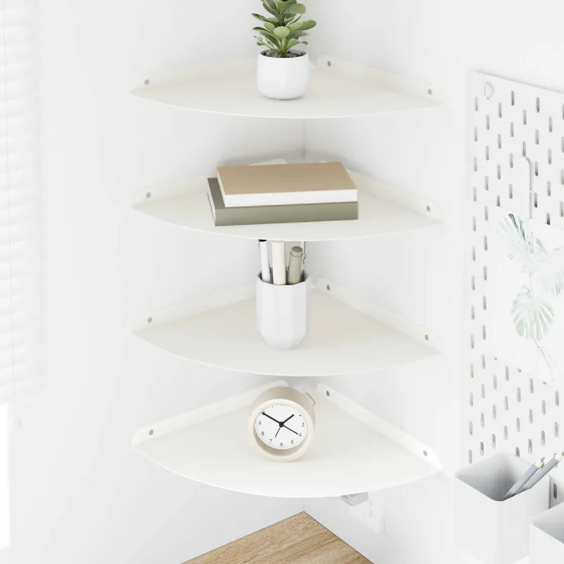 Plūduriuojanti lentyna su lentyna 4 pcs Baltas 30 x 30 x 2 cm
