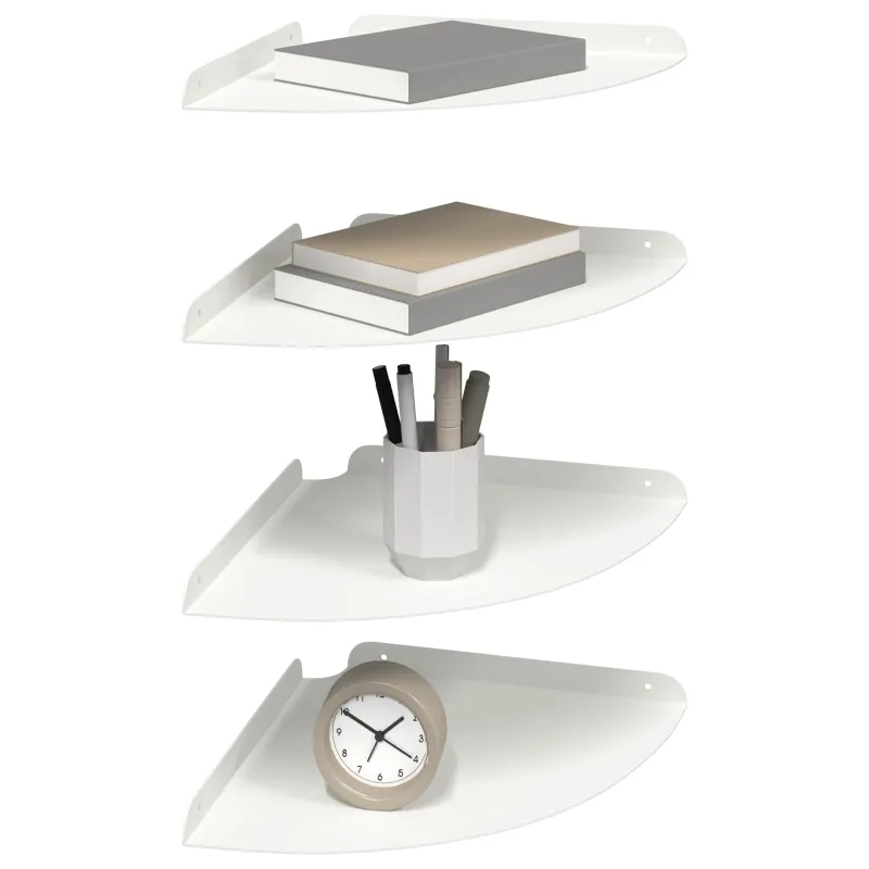 Plūduriuojanti lentyna su lentyna 4 pcs Baltas 30 x 30 x 2 cm