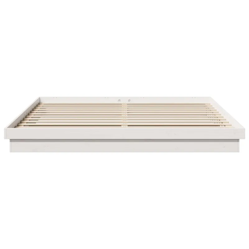 Lovos rėmas Balta 200 x 200 cm Kietos pušies mediena