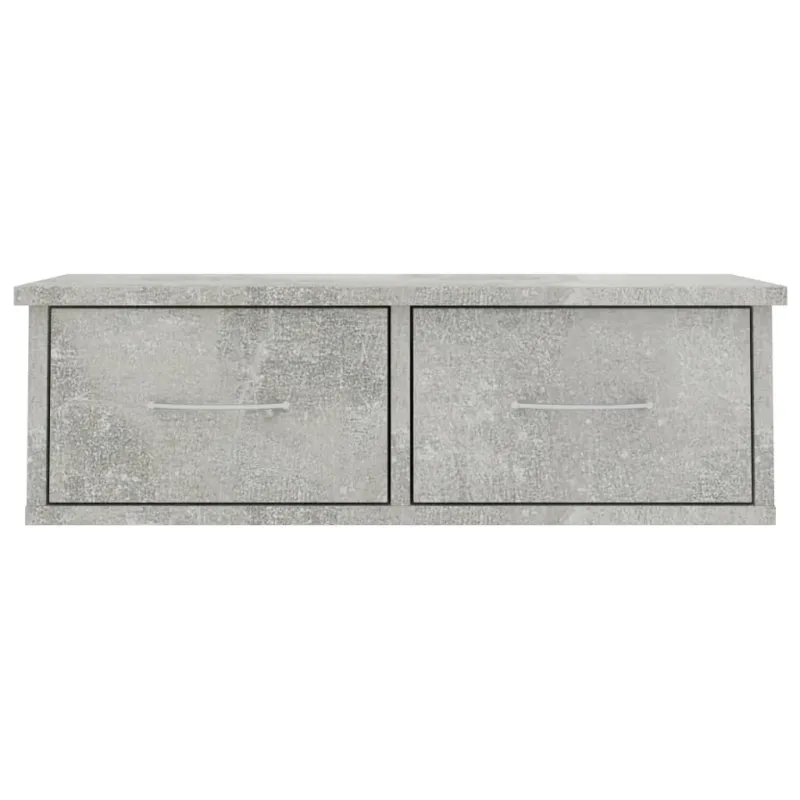 Sieninė lentyna su stalčiais, betono, 60x26x18,5cm, mediena