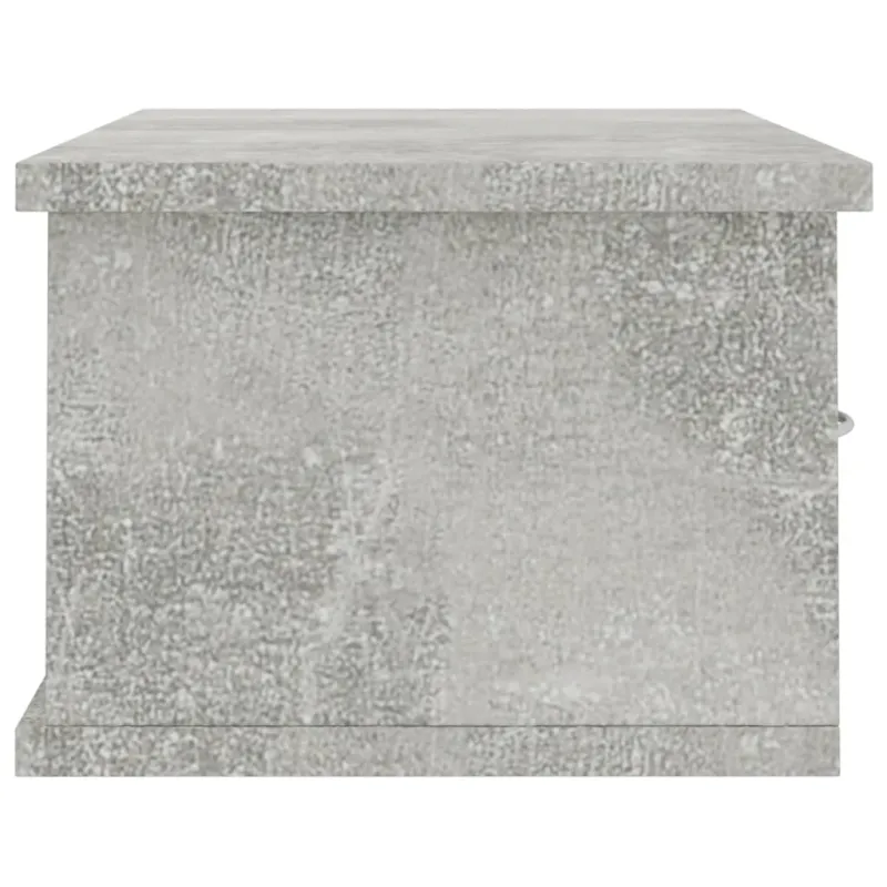 Sieninė lentyna su stalčiais, betono, 60x26x18,5cm, mediena