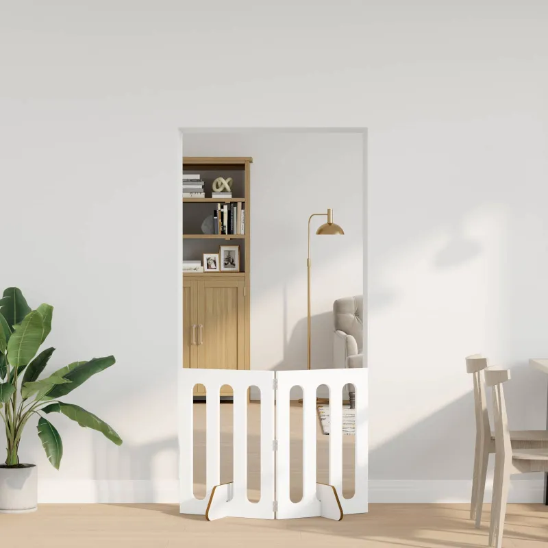 Sulankstomas šunų tvora 2 pcs Baltas 100,5 x 38 x 70 cm