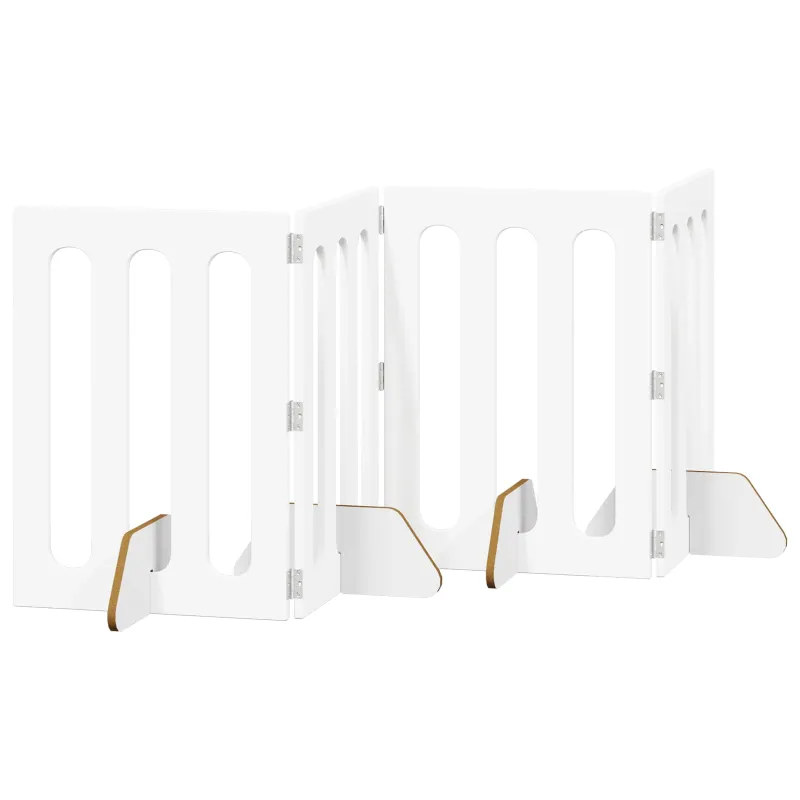Sulankstomas šunų tvora 4 pcs Baltas 201 x 38 x 70 cm