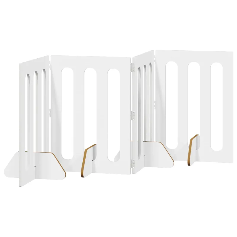 Sulankstomas šunų tvora 4 pcs Baltas 201 x 38 x 70 cm