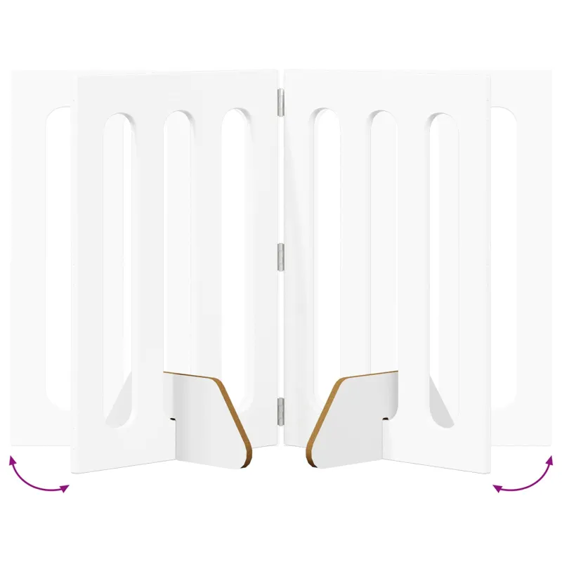 Sulankstomas šunų tvora 4 pcs Baltas 201 x 38 x 70 cm