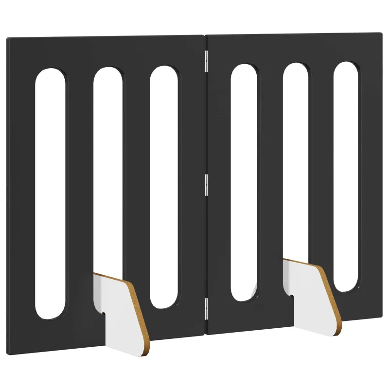 Sulankstomas šunų tvora 2 pcs Juodas Ąžuolas 100,5 x 38 x 70 cm