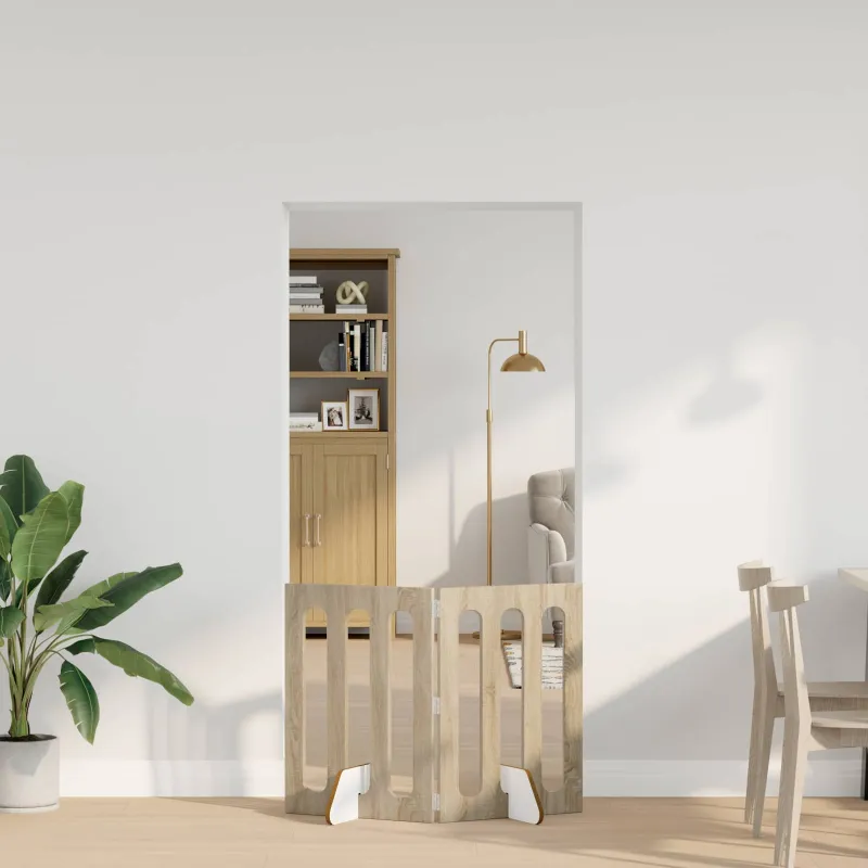 Sulankstomas šunų tvora 2 pcs Sonoma ąžuolas 100,5 x 38 x 70 cm