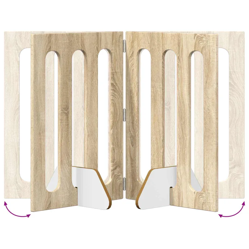 Sulankstomas šunų tvora 2 pcs Sonoma ąžuolas 100,5 x 38 x 70 cm