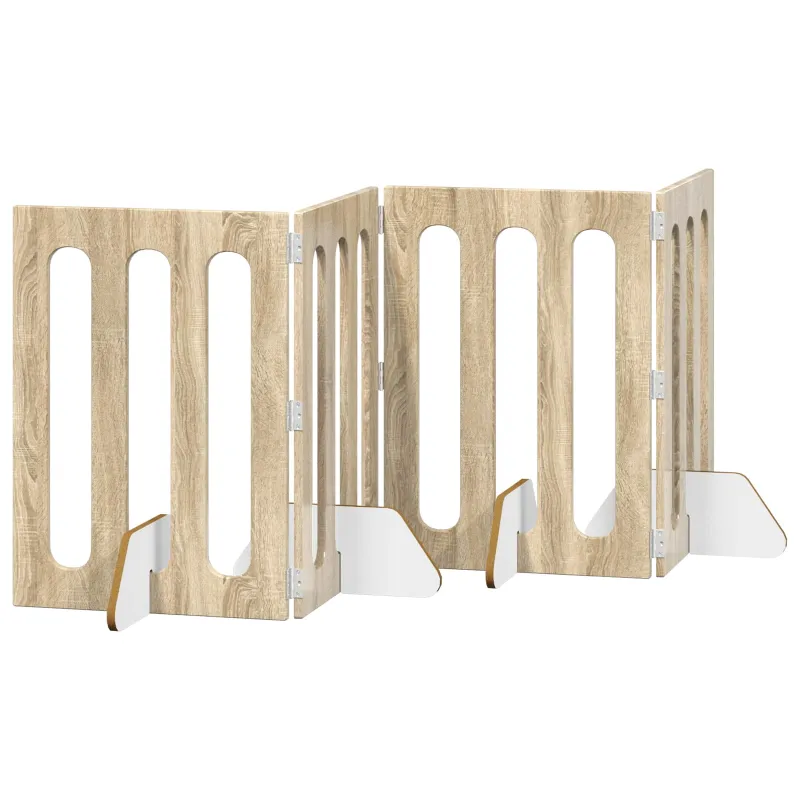 Sulankstomas šunų tvora 4 pcs Sonoma ąžuolas 201 x 38 x 70 cm