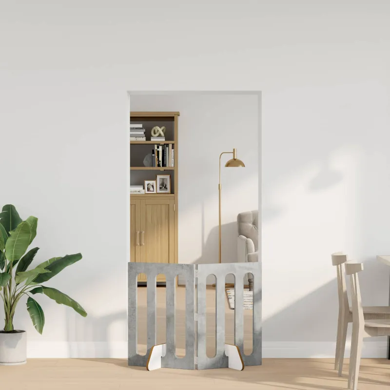 Sulankstomas šunų tvora 2 pcs Betono Pilka 100,5 x 38 x 70 cm