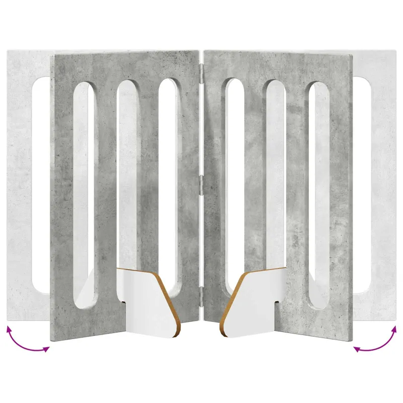 Sulankstomas šunų tvora 2 pcs Betono Pilka 100,5 x 38 x 70 cm