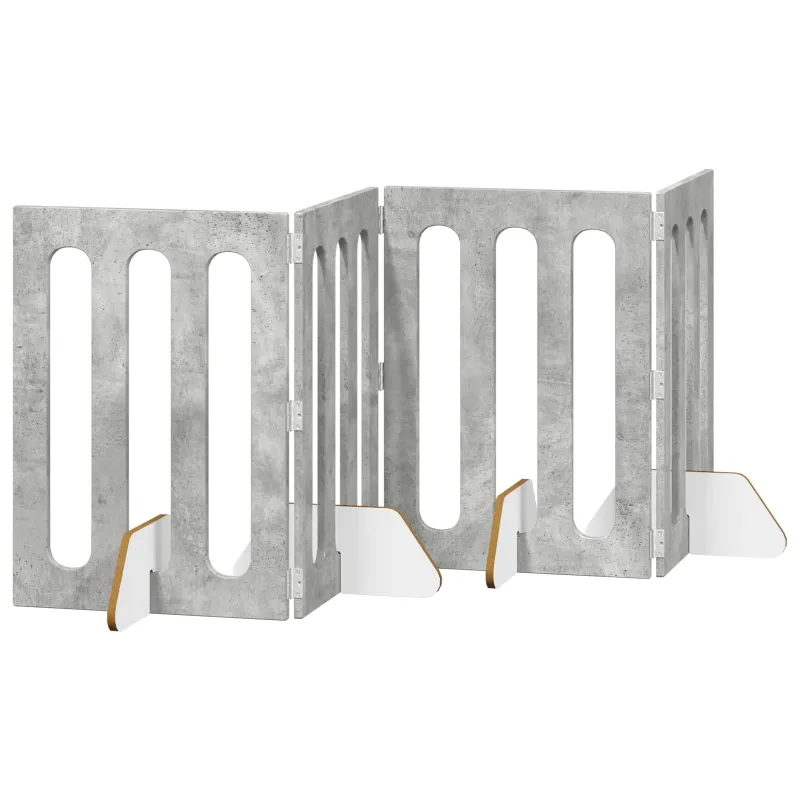 Sulankstomas šunų tvora 4 pcs Betono Pilka 201 x 38 x 70 cm