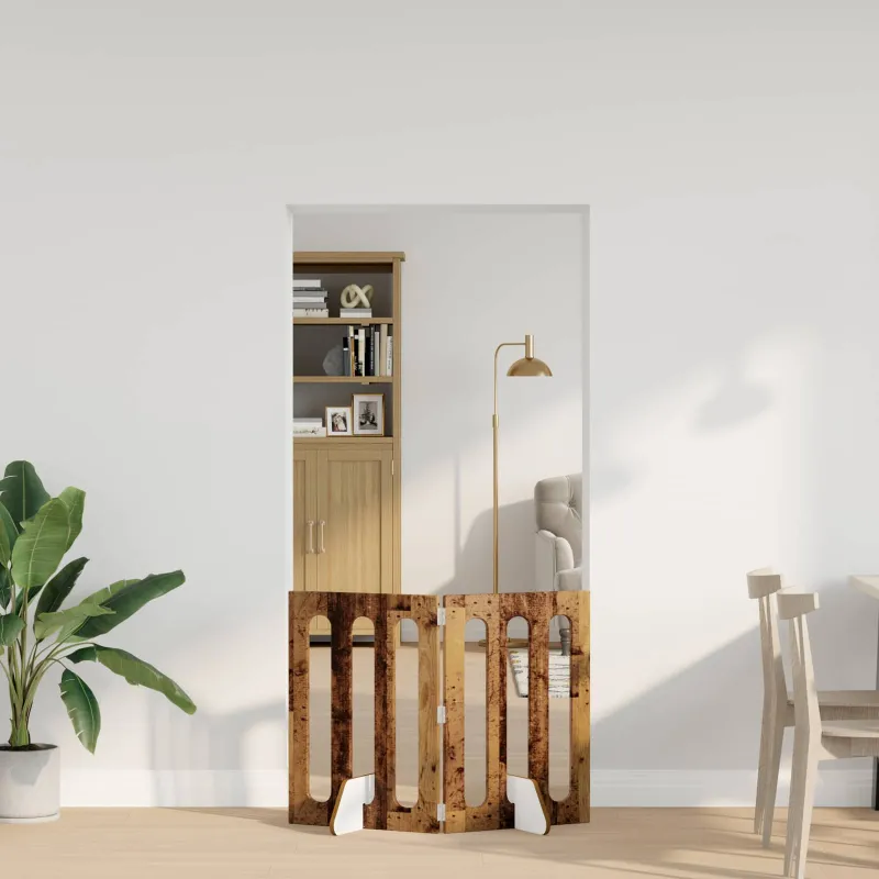 Sulankstomas šunų tvora 2 pcs Ąžuolo mediena 100,5 x 38 x 70 cm