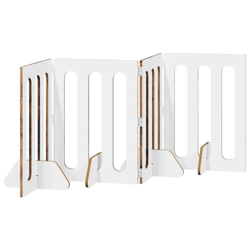 Sulankstomas šunų tvora 4 pcs Ąžuolo mediena 201 x 38 x 70 cm