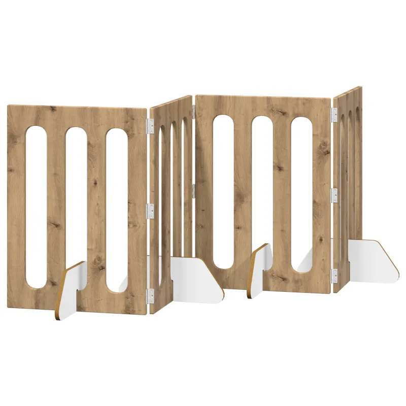 Sulankstomas šunų tvora 4 pcs Amatinė Ąžuolas 201 x 38 x 70 cm