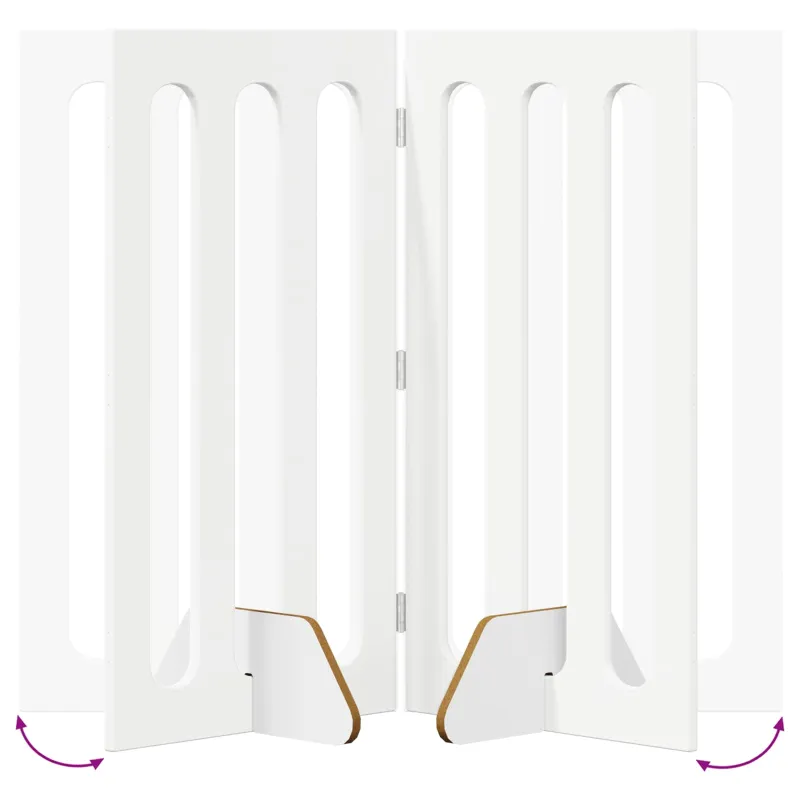 Sulankstomas šunų tvora 2 pcs Baltas 100,5 x 38 x 90 cm