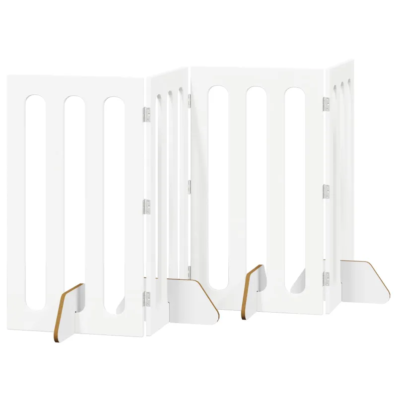 Sulankstomas šunų tvora 4 pcs Baltas 201 x 38 x 90 cm