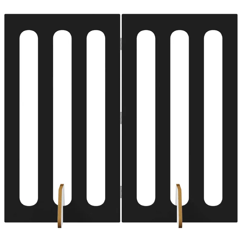 Sulankstomas šunų tvora 2 pcs Juodas Ąžuolas 100,5 x 38 x 90 cm
