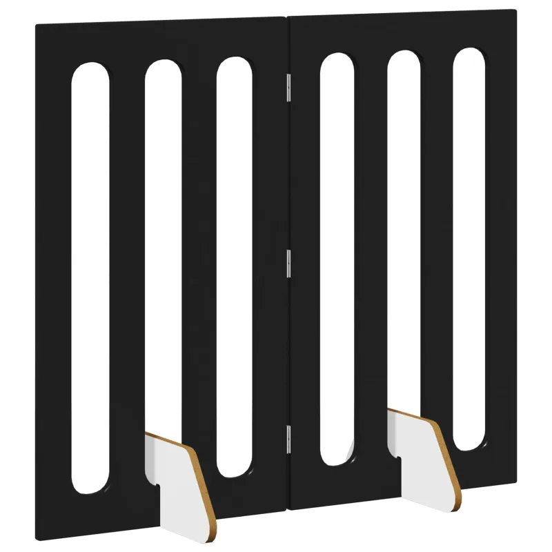 Sulankstomas šunų tvora 2 pcs Juodas Ąžuolas 100,5 x 38 x 90 cm