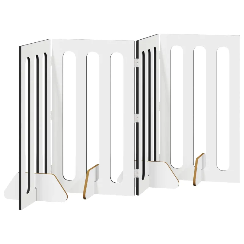 Sulankstomas šunų tvora 4 pcs Juodas Ąžuolas 201 x 38 x 90 cm
