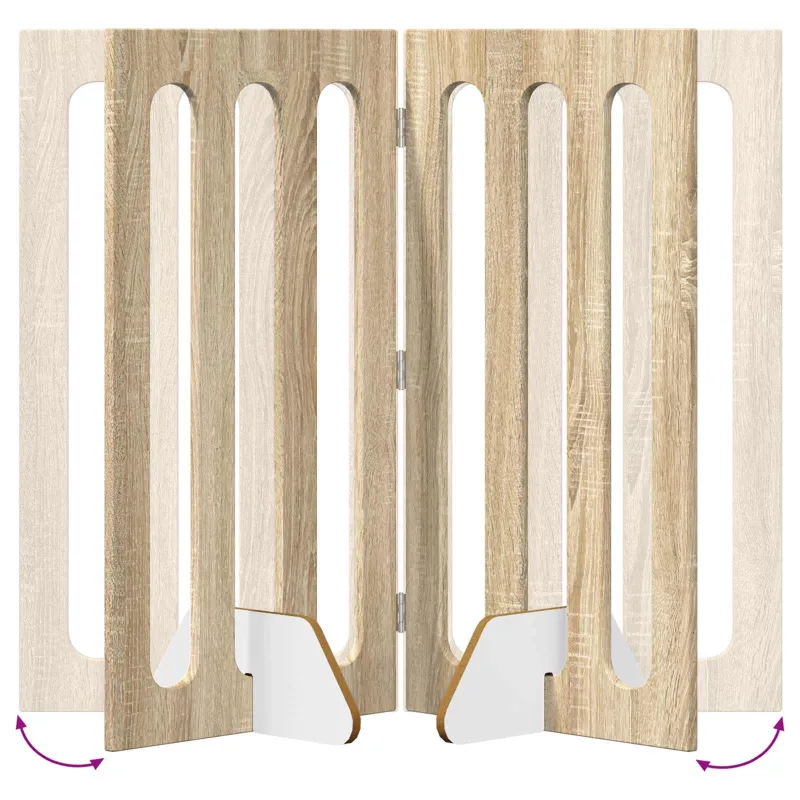 Sulankstomas šunų tvora 2 pcs Sonoma ąžuolas 100,5 x 38 x 90 cm