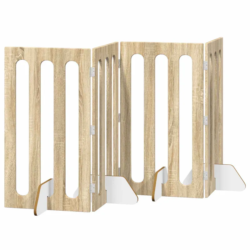 Sulankstomas šunų tvora 4 pcs Sonoma ąžuolas 201 x 38 x 90 cm