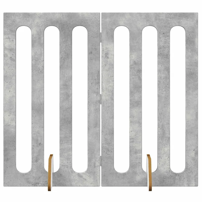 Sulankstomas šunų tvora 2 pcs Betono Pilka 100,5 x 38 x 90 cm