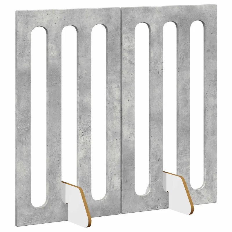 Sulankstomas šunų tvora 2 pcs Betono Pilka 100,5 x 38 x 90 cm