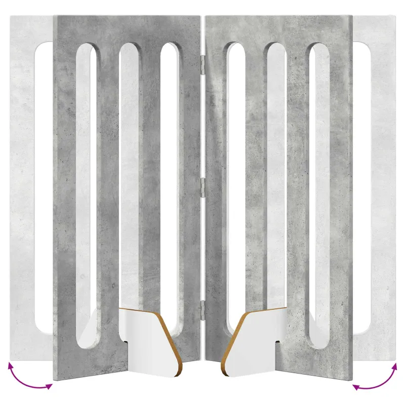 Sulankstomas šunų tvora 2 pcs Betono Pilka 100,5 x 38 x 90 cm