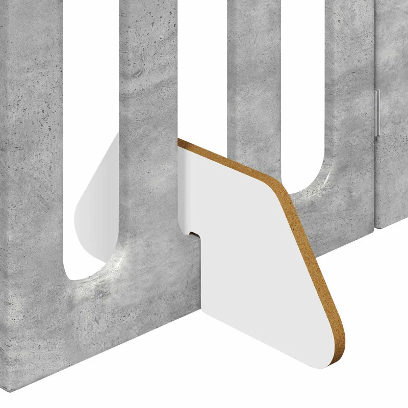 Sulankstomas šunų tvora 4 pcs Betono Pilka 201 x 38 x 90 cm