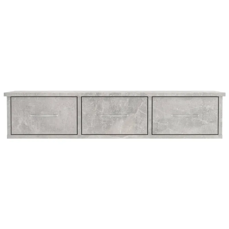 Sieninė lentyna su stalčiais, betono, 88x26x18,5cm, mediena