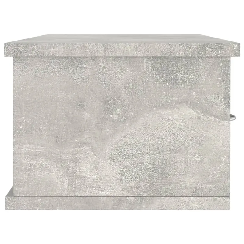 Sieninė lentyna su stalčiais, betono, 88x26x18,5cm, mediena