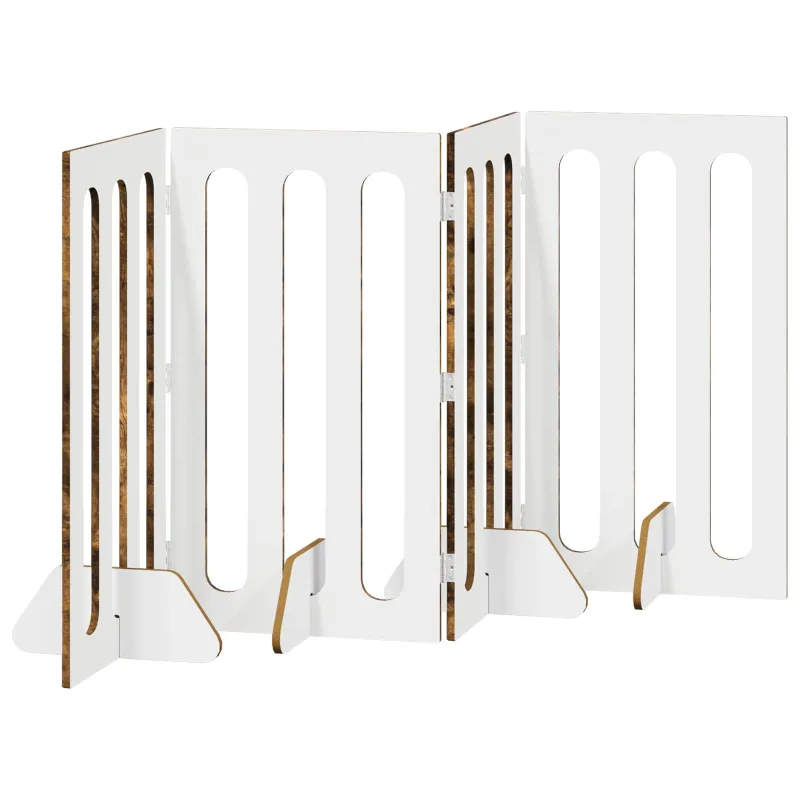 Sulankstomas šunų tvora 4 pcs Rūkytas Ąžuolas 201 x 38 x 90 cm