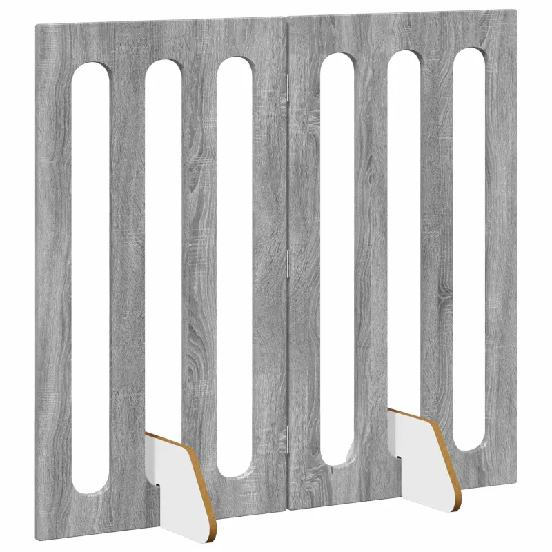 Sulankstomas šunų tvora 2 pcs Pilka Sonoma 100,5 x 38 x 90 cm