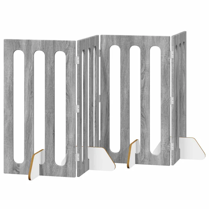 Sulankstomas šunų tvora 4 pcs Pilka Sonoma 201 x 38 x 90 cm