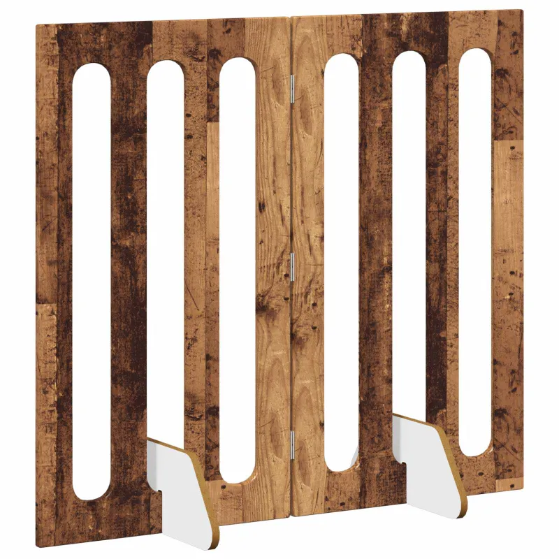 Sulankstomas šunų tvora 2 pcs Ąžuolo mediena 100,5 x 38 x 90 cm